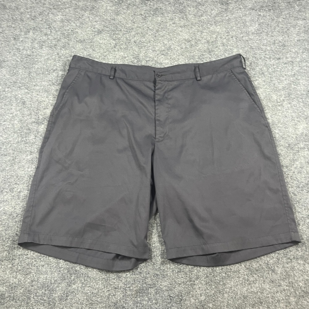 Pebble Beach Performance Chino Shorts Mens 42 Gray Stretch High Rise Flat Front